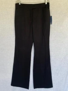 NWT Sz 14 ANNE KLEIN Tiburon Black Poly Stretch Dress Career Pants Wide Legs New - Picture 1 of 4