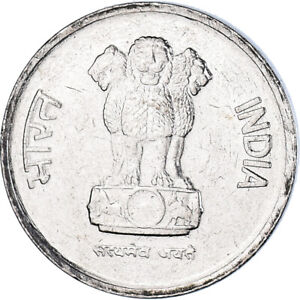 [#387435] Coin, INDIA-REPUBLIC, 10 Paise, 1991, AU, Stainless Steel, KM:40.1