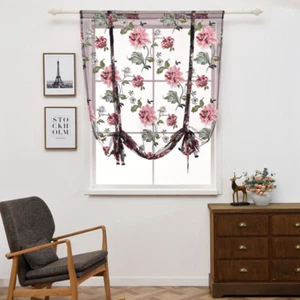Peony Purple Flower Roman Curtain Kitchen Window Drapes - Picture 1 of 22
