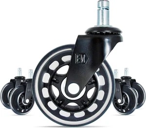 Casters Set of 5 Black for The Herman Miller Aeron Chair Heavy Duty - Picture 1 of 12