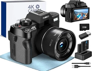 NBD Digital Camera 4K 48MP 16X 3" Camcorder With 32GB Card Charger for YouTube - Picture 1 of 9