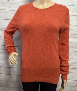 Tahari 100% 2-Ply Cashmere Sweater Large Burnt Orange Long Sleeve Knit Pullover - Picture 1 of 13