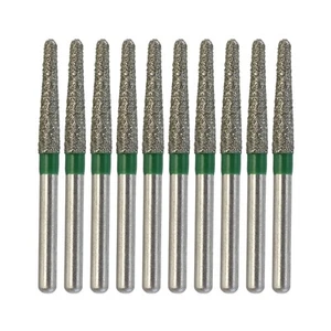 Fresas dentales diamante extremo redondo cónico 856/018C verde grueso FG rebabas de alta velocidad - Imagen 1 de 4