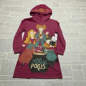 Disney Hocus Pocus Hoodie Dress Youth Girls Size M ((7/8) Jumbo Graphic Terry - Picture 1 of 8