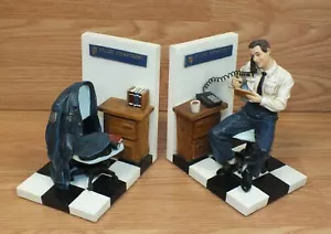 Blue Hats of Bravery By Vanmark Rare Collectible Police Department Book Ends - Picture 1 of 9