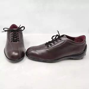 TODS BROWN LEATHER DRIVERS CASUAL LACE UP BICYCLE TOE OXFORDS WOMENS EU 37 US 7 - Picture 1 of 7