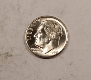 1949-D Roosevelt Dime * Gem BU++ Full Torch FT * Key Date * XD195 - Picture 1 of 2
