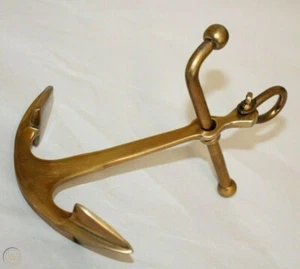 ANTIQUE VINTAGE STYLE SOLID BRASS ANCHOR PAPER WEIGHT BEACH NAUTICAL DECOR BOAT - Picture 1 of 8