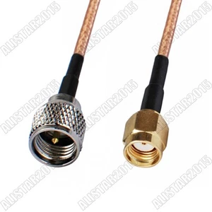 RP-SMA Plug ( jack pin ) to Mini UHF male Pigtail Coax Cable RG316 15cm for WiFi - Picture 1 of 3