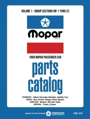 Catálogo de piezas de carrocería y chasis Chrysler 1969 - texto e ilustraciones Foto 1 de 3