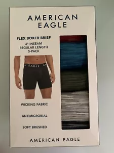 American Eagle 6" Flex Boxer Brief Underwear Trunks AEO 5-Pack Size XS New - Picture 1 of 4