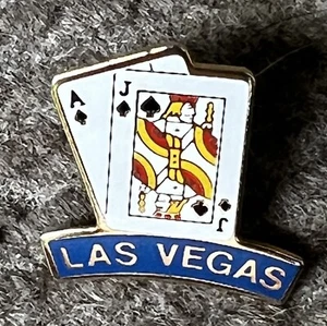 Black Jack Ace of Spades Las Vegas Nevada NV Souvenir Revers-Hut-Rucksack Pin - Bild 1 von 5