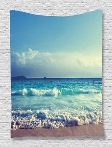 Seychelles Beach in Sunset Tapestry Wall Hanging for Living Room Bedroom Dorm - Picture 1 of 1