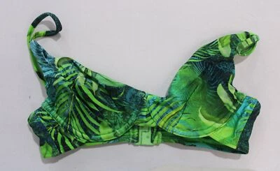 Top de bikini para mujer con tiras de espagueti tropical JL3 verde talla 32B de ASOS Design Foto 1 de 3