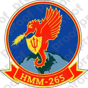 STICKER USMC HMM 265 DRAGONS B   ooo   USMC Lisc No 20187 - Picture 1 of 1