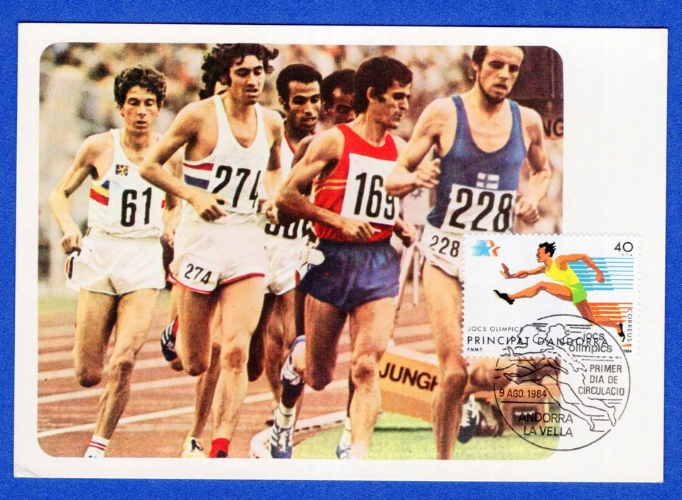 OLYMPIC 1984,  ANDORRA, CARD W/STAMP CANCEL, FDC - Image 1 of 1