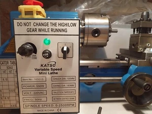 "Katsu" Variable Speed Lathe 550w 50-2500RPM. Single Phase Mains AC - Picture 1 of 19