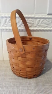 Cestino tondo fondo concavo Longaberger vintage 1994 manico oscillante usato - Foto 1 di 11