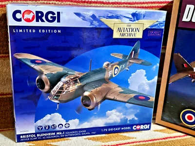 🔥 CORGI AVATION AA38406 Bristol Blenheim Mk I Arthur Scarf VC 62 Sqn 41🔥NIBOX! - Image 1 of 4
