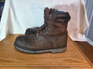 Red Head Steel Toe Work Boots Men's 13 M Brown Leather Lace Up Oil Resistant EUC - Picture 1 of 20