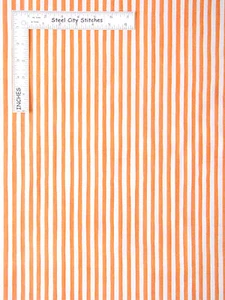 Loralie Harris Fabric Lazy Beach Gulf Stipe Striping Orange Cotton Fabric Yard - Picture 1 of 1