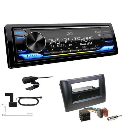 JVC DAB+ Bluetooth USB inkl. Antenne Autoradio für Fiat Stilo 2001-2008 schwarz - Bild 1 von 4