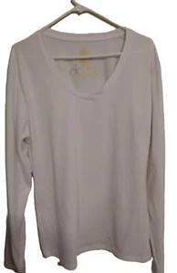 Blusa DODO Talla 3XL Blanca Sólida Calce Atlético Gorra Corta Mangas Largas - Imagen 1 de 3