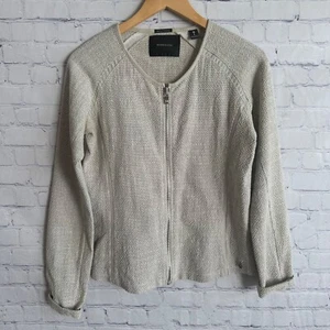 Maison Scotch Womens Full Zip Textured Knit Jacket Blazer Gray Size 1 - Picture 1 of 9