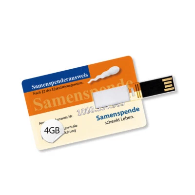 CLE CARDAN LIGHT EUROPE 4GB Speicherkarte in Scheckkartenform Samen Spenderausweis - USB-Stick Samenspen
