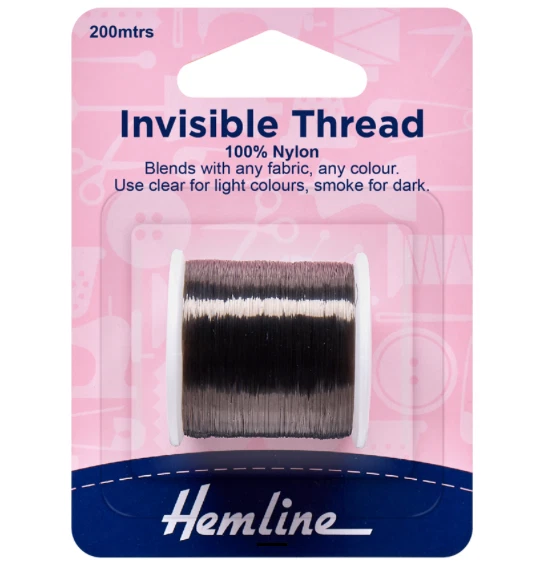 Invisible Hemline Thread, Col 241 Smoke, 200m spool - Image 1 of 1