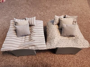 Vintage 6.5" Metal / Tin Doll Beds / Rocking Baby Crib, Grey, Fits Dawn Dolls - Picture 1 of 9