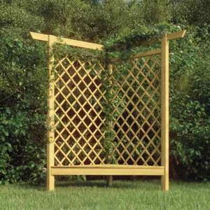 Eckpergola mit Bank 166x81x174 cm Kiefernholz Imprägniert - Bild 1 von 6