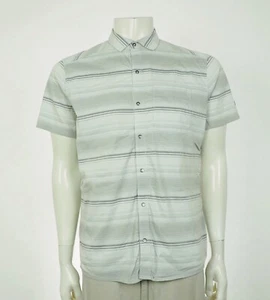 Kuhl Intriguer Shirt Mens Medium Gray Striped Snap Button Down Cotton Blend Tech - Picture 1 of 4
