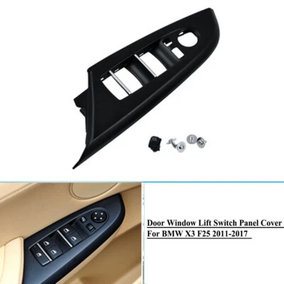 Cubierta de panel de interruptor de ventana delantera izquierda negra LHD para BMW X3 F25 2011-2017 Foto 1 de 4