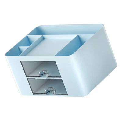 Blue Desktop Storage Box Large Capacity Cute Multifunctional Tabletop Drawer - Image 1 of 4