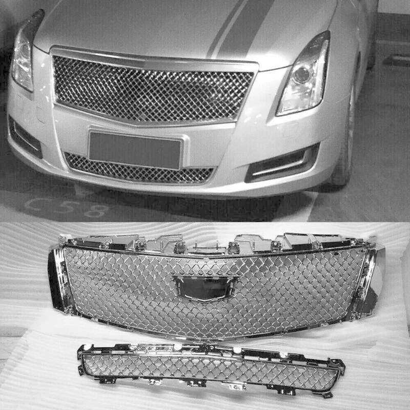 Parrillas de parachoques de malla delantera cromadas para Cadillac XTS 2013-2017 rejilla superior e inferior Foto 1 de 3