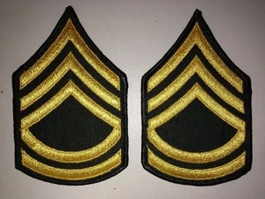 US Army SFC (E-7) Rank Insignia Men's Dress Uniform Chevron patches. x2 - Picture 1 of 3