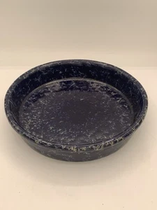 Bennington Pottery Blue Agate Round Baking Dish 10 3/8" Vermont Spongeware - Picture 1 of 5