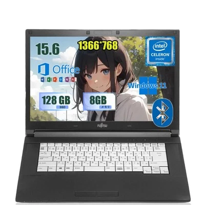Fujitsu A576 15.6" Celeron 3855U 8GB 128GB SSD Win11 Pro Office 2019 WiFi  Japan - Image 1 of 4