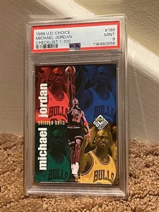 1998 U.D. Choice Michael Jordan #199 Checklist Card PSA 9 NEW CLEAN CASE - Picture 1 of 1
