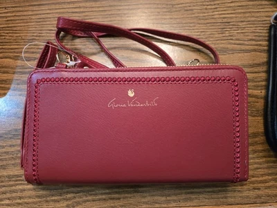 Cartera monedero Gloria Vanderbilt nueva con etiquetas muñeca o bandolera en rojo Foto 1 de 4