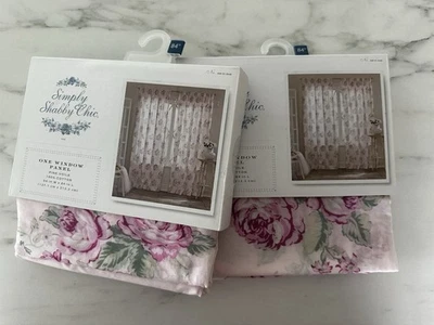 SIMPLY SHABBY CHIC Rachel Ashwell Conjunto de 2 Painéis Painéis Rosa Repolho Rosa Novo🌸 - Imagem 1 de 4