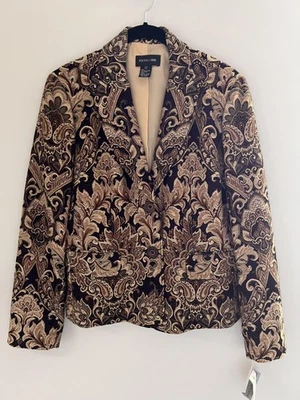 Blazer Vintage Mujer 8 Paisley Floral Brocado Tapiz Regencycore Whimsigoth Foto 1 de 4