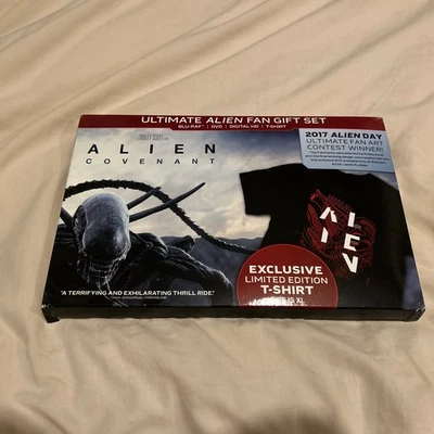 RIDLEY SCOTT ALIEN COVENANT DVD/BLU-RAY WALMART EXCLUSIVE FAN GIFT SET XL SHIRT - Image 1 of 4