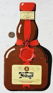 1960-70 Era New York City TGI Friday's Mujer Single Bar Botella Forma Menú - - Imagen 1 de 1