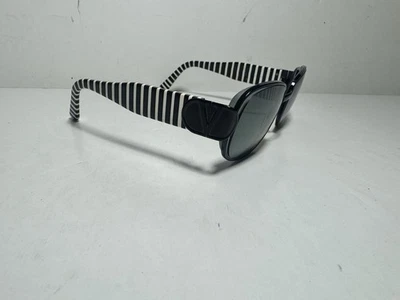 Valentino Vintage Black & White Striped Italy Fashion Sunglasses Women’s (100) - Image 1 of 4