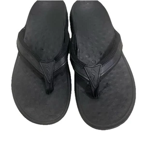Footminders Orthotic Flip Flops Black W9 M8 Arch Support Sandals Plantar Relief - Picture 1 of 5