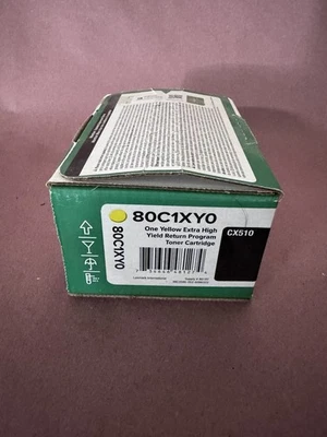 Lexmark 80C1XY0 Yellow Toner 4K Pages OEM Extra High Yield CX510 New Sealed Box - Image 1 of 2