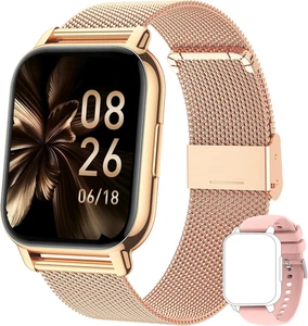 Popglory Reloj Inteligente Mujer, Smartwatch Con Llamadas, Presión Arterial, 100 - Imagen 1 de 18