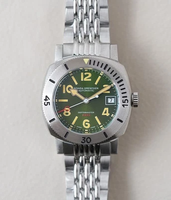 Nivada Grenchen Numerals Date Depthmaster Green BOR 14103A04 Men's Watch - Image 1 of 4